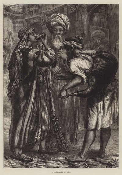 Een Waterverkoper in Caïro door William J. Webbe or Webb